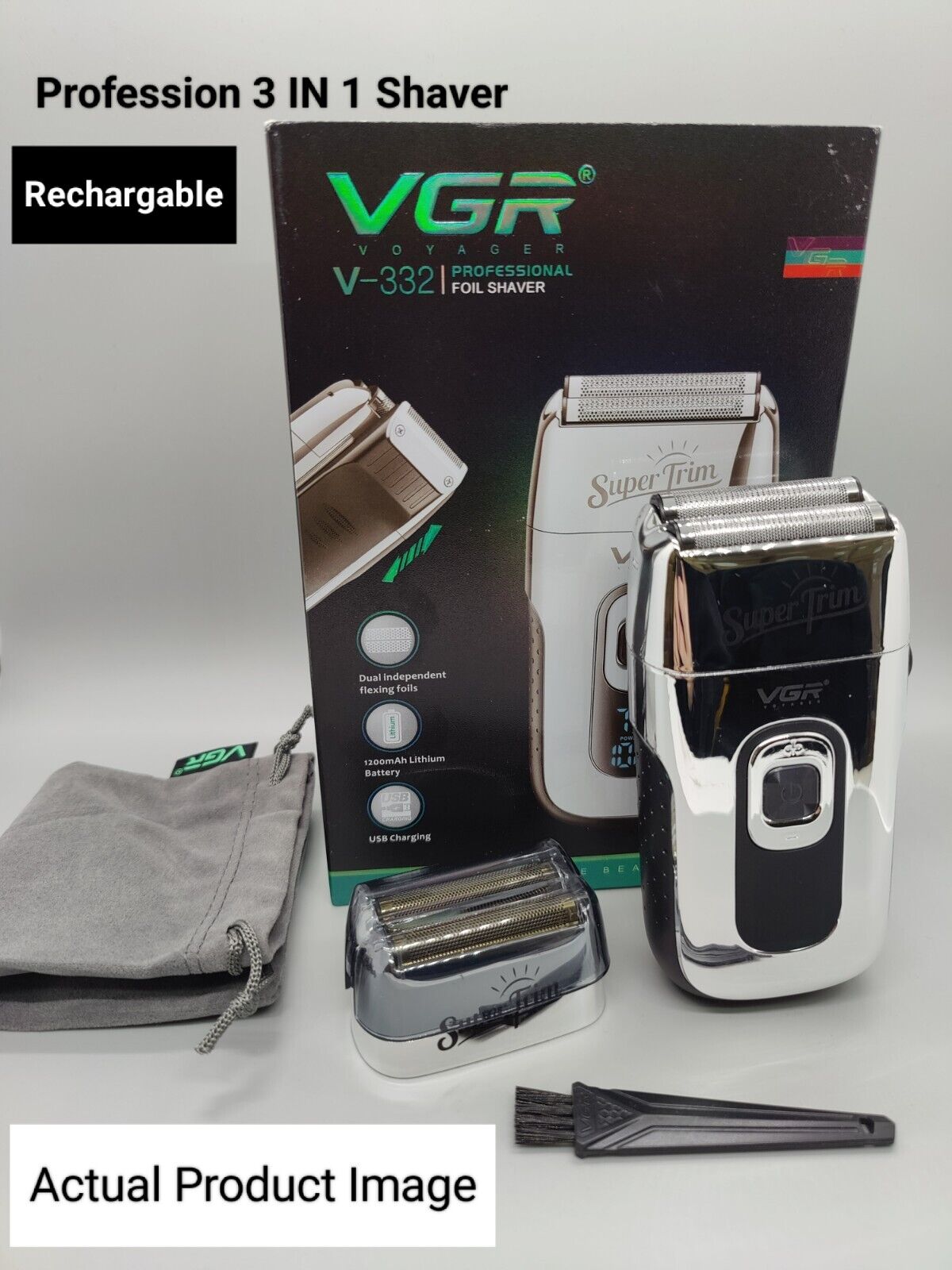Men's Rechargeable Electric Shaver and Trimmer
