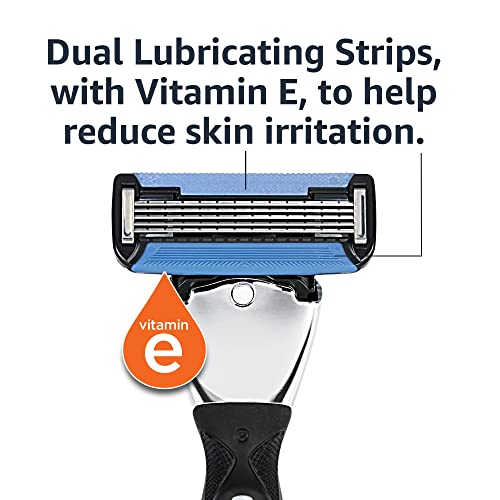 Amazon Basics Men's 5-Blade Razor Set, Black