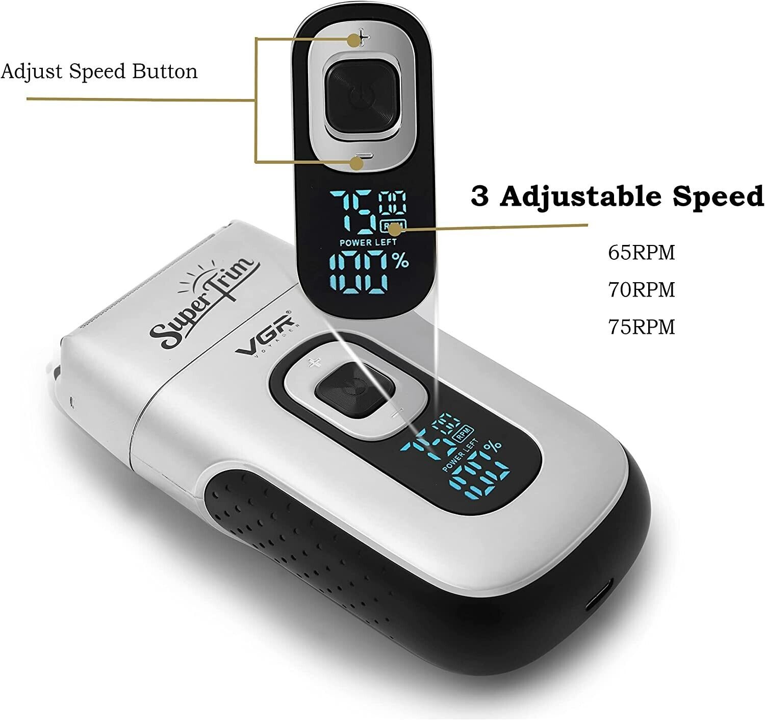 Men's Rechargeable Electric Shaver and Trimmer