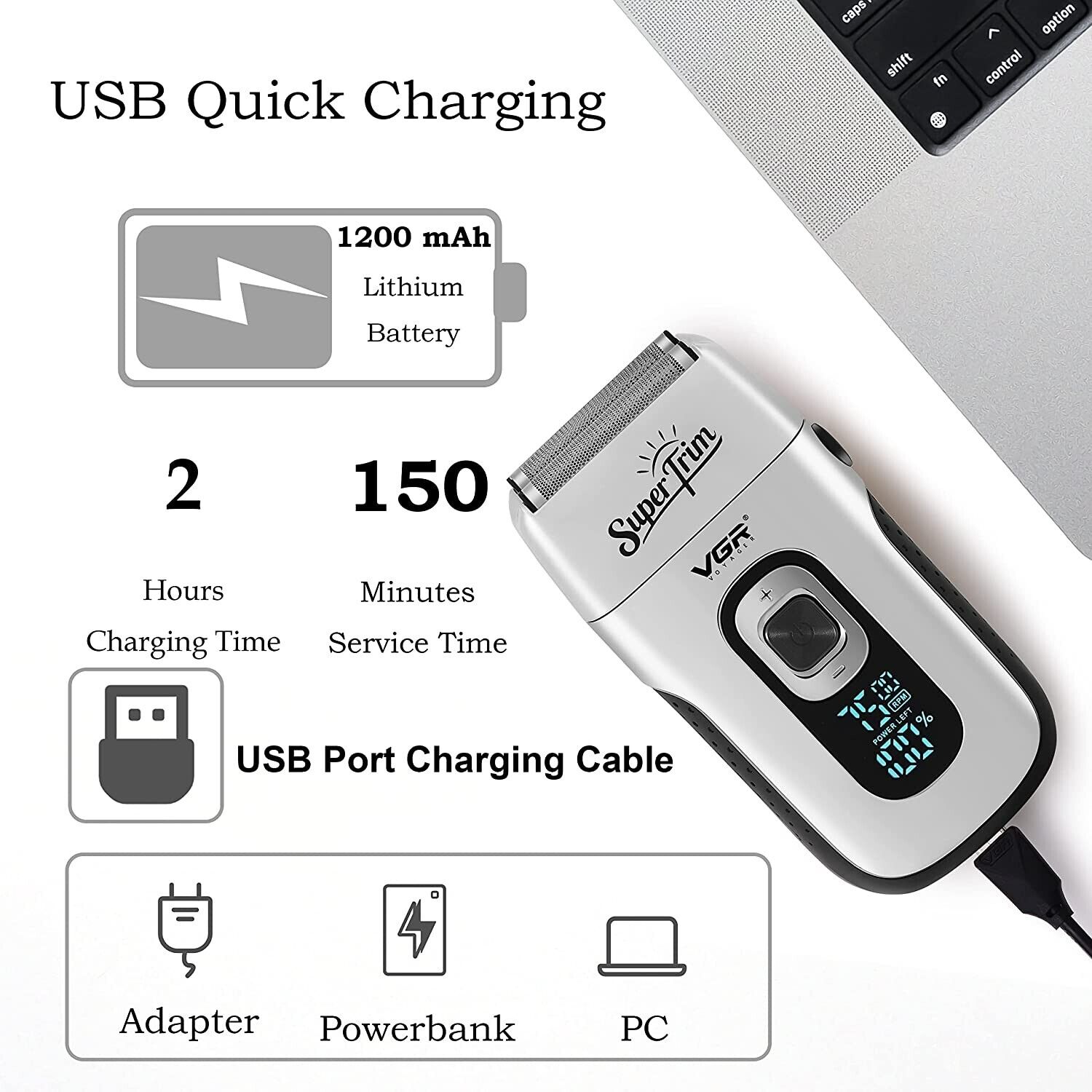 Men's Rechargeable Electric Shaver and Trimmer