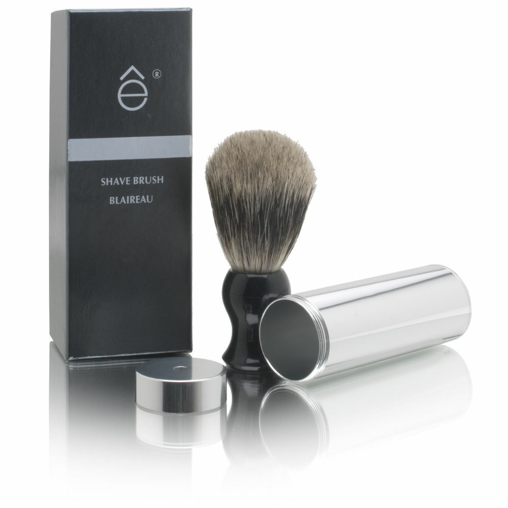 eShave Black Travel Shaving Brush with Canister