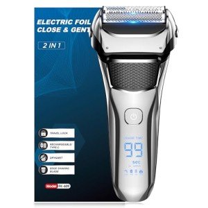 Waterproof Electric Shaver with Trimmer for Men