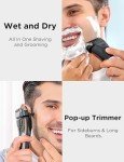 Waterproof Electric Shaver with Trimmer for Men