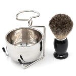 Complete Shaving Set with Brush, Stand, Bowl