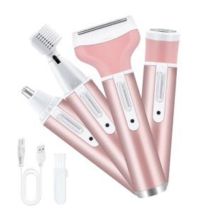 Cordless Electric Lady Shaver - 4 in 1 Pink