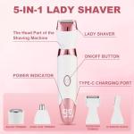 5-in-1 Electric Shaver for Women, Wet & Dry