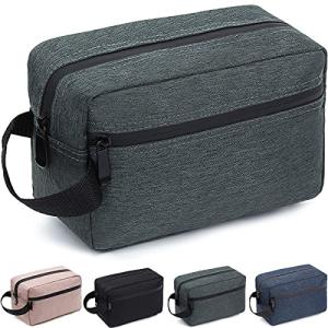 FUNSEED Travel Shaving Bag with Handle, Gray