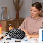 Travel Toiletry Bag for Shaving and Cosmetics