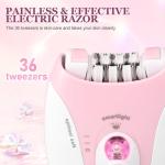 Cordless Facial Hair Epilator with LED Light