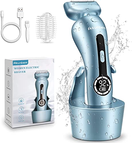 Women's Rechargeable Electric Shaver with Stand