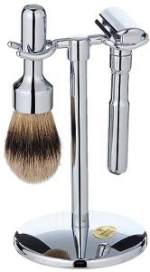 Merkur 3-Piece Shiny Shaving Kit with Stand