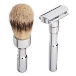Merkur 3-Piece Shiny Shaving Kit with Stand