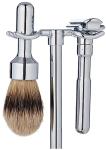 Merkur 3-Piece Shiny Shaving Kit with Stand