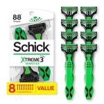 Schick Xtreme 3 Sensitive Disposable Razors, 8 Ct