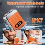 Compact Electric Shaver for Men, Waterproof Travel Razor