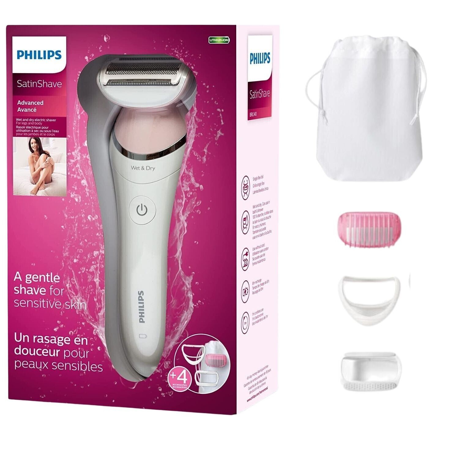 Pink Philips Women's Cordless Electric Shaver