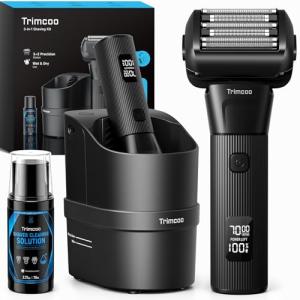 Trimcoo 5-Blade Electric Shaver Pro with Cleaning Center