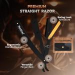 Markhor Matte Black 24K Gold Plated Straight Razor