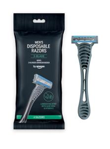 Amazon 3-Blade Men's Disposable Razors - Black