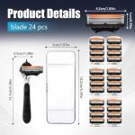 24-Piece Men's Shaving Set with Orange Handle