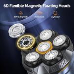 6D Magnetic Electric Head Shaver for Men