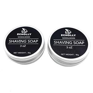 Echolly Sandalwood Shaving Soap for Men – 2 Pack