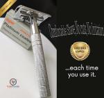 Silver Double Edge Safety Razor with 10 Refills