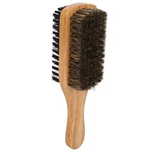 Double-Sided Beard Brush with Rubber Wood Handle