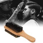Double-Sided Beard Brush with Rubber Wood Handle