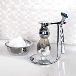 Deluxe Heavyweight Shaving Brush Stand and Bowl Set