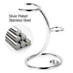 Chrome Shaving Razor and Brush Stand Holder