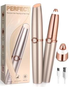 Rechargeable Painless Eyebrow Trimmer with LED Light