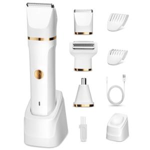 Rechargeable Bikini Trimmer with 3 Replaceable Heads