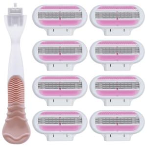 8-Piece Women's Razor Blade Set with Handle