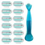 12-Pack Women's Razor Blade Refills with Blue Handle