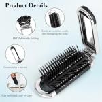 OSDUE Mini Folding Hair Brush with Mirror