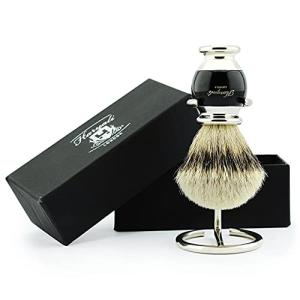 Haryali London Men's Silver Tip Badger Shaving Brush Set