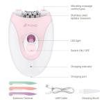 2-Speed Rechargeable Epilator with Massage Pad