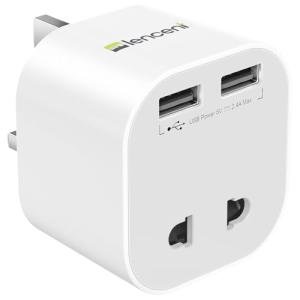 LENCENT UK Shaver Plug Adapter with USB Ports