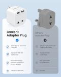LENCENT UK Shaver Plug Adapter with USB Ports