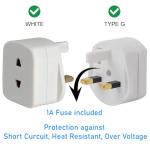 UK 2-Pin to 3-Pin Adapter for Shavers and Chargers
