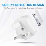 UK 2-Pin to 3-Pin Adapter for Shavers and Chargers