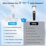 Yokilly 6-in-1 Electric Lady Shaver for Women