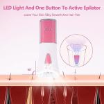 Cordless Facial Epilator with LED Light for Women