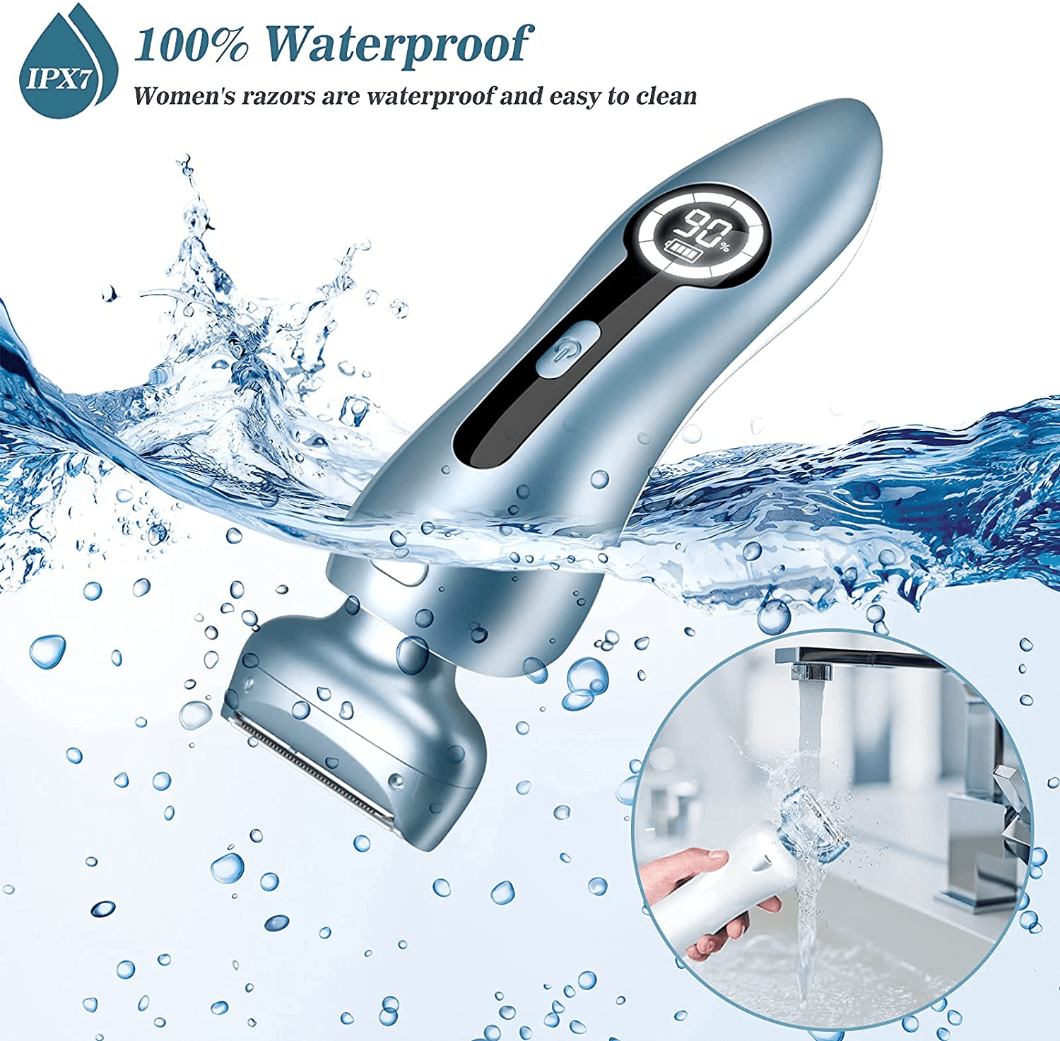 Waterproof Women's Electric Shaver with LCD Display