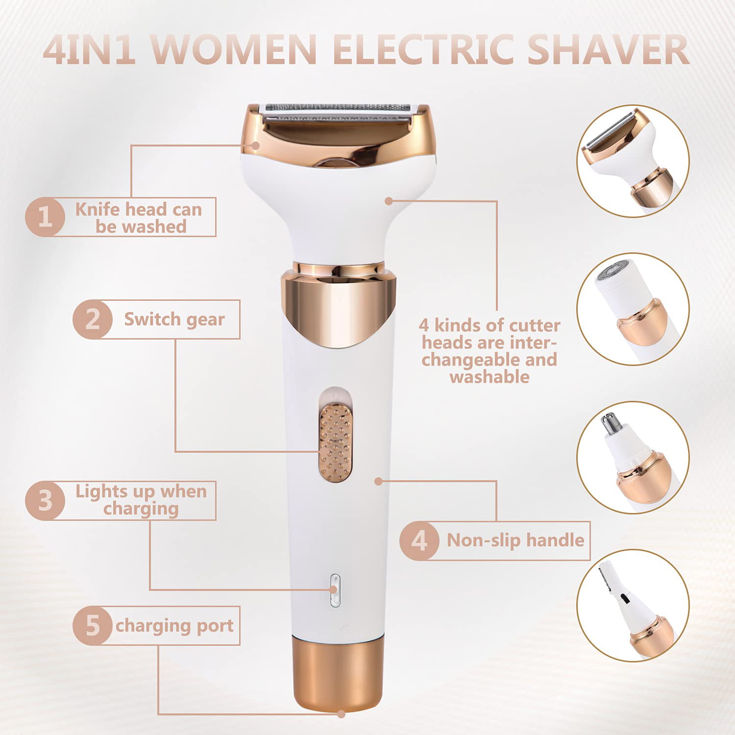 Portable Women's 4-in-1 Electric Shaver