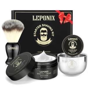 Men's Shaving Set with Sandalwood Cream and Brush