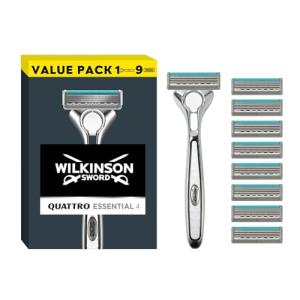 Wilkinson Sword Quattro Titanium Razor with 9 Blades