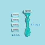 Schick Hydro Silk Razor for Sensitive Skin, 5 Refills