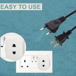 2-Pack Electric Shaver 2 to 3 Pin Adapter